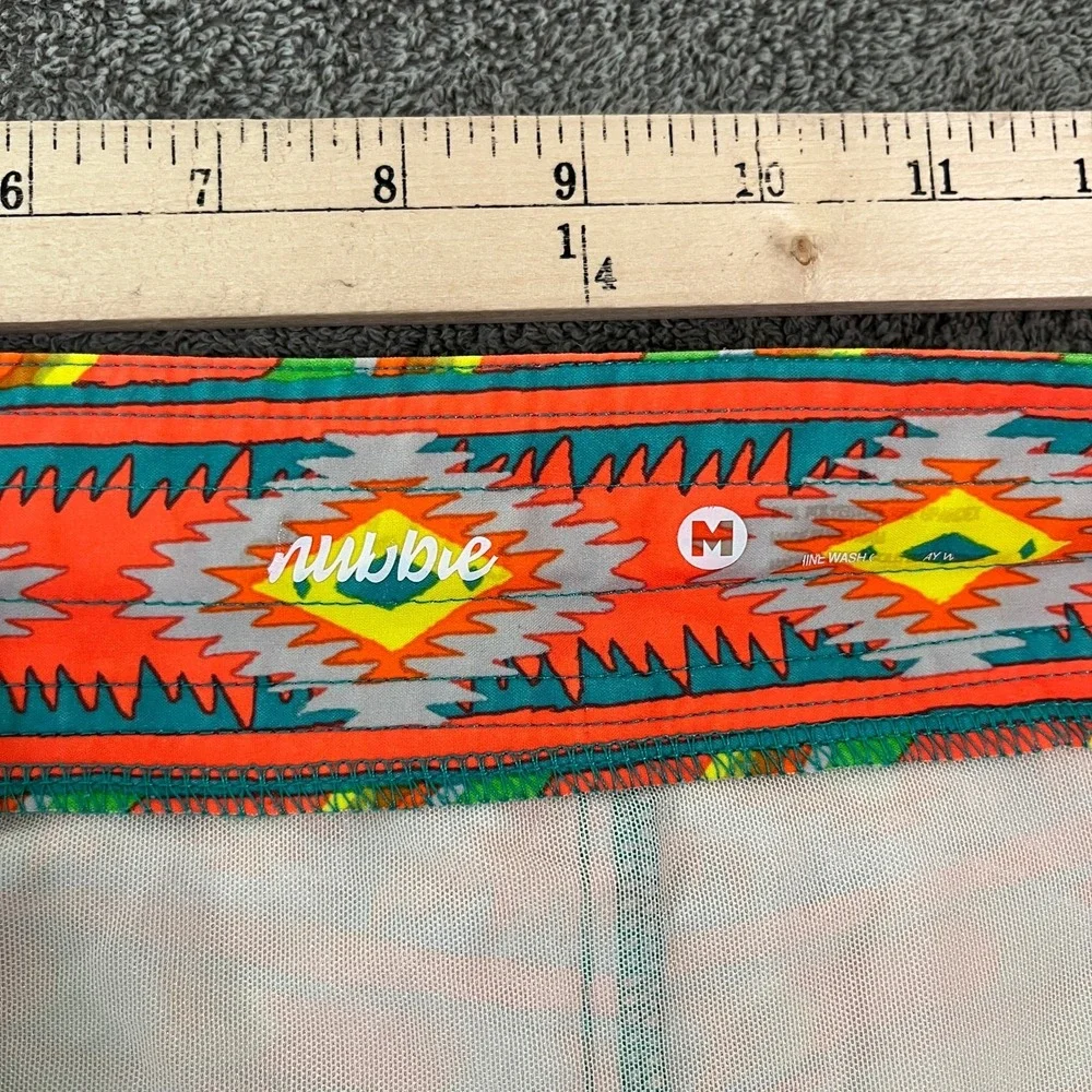 Chubbies Neon Aztec Hybrid Board Swim Shorts Mens Medium Multicolor Drawstring‎